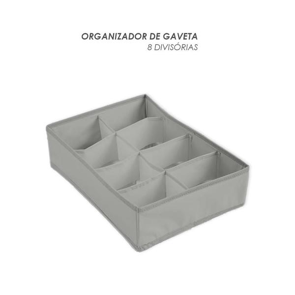 Imagem de Colmeia Organizador de Gavetas Guarda Roupas Multiuso 8 Divisórias