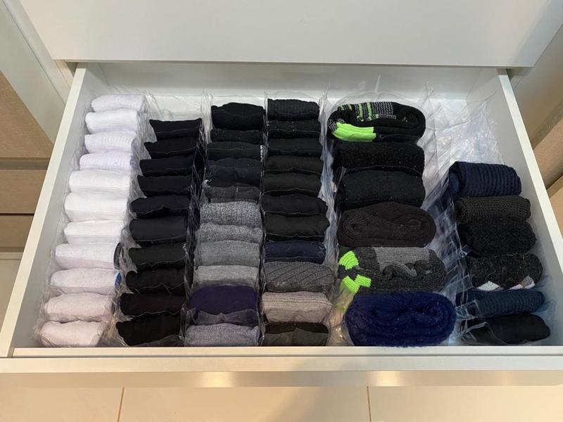 Imagem de Colmeia Organizadora Camisetas Bermudas Moletons Utensílios Cristal Kit 6 UN