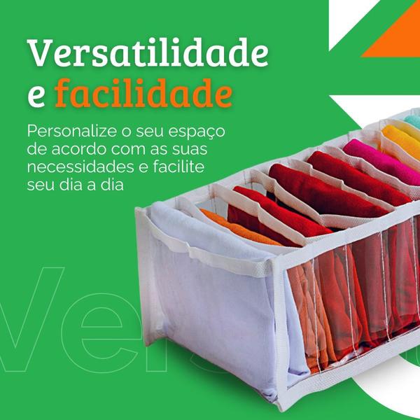 Imagem de Colmeia Organizadora Gaveta Viés Branco P 40x15x10 Kit 6 Uni