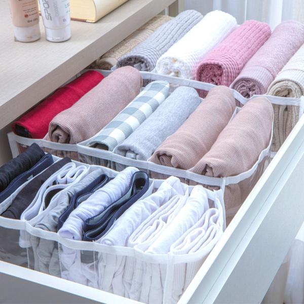 Imagem de Colmeia Organizadora Para Gaveta Com Divisória Multiuso Objetos Camisetas Roupa Intima Blusas G 10x25x35cm