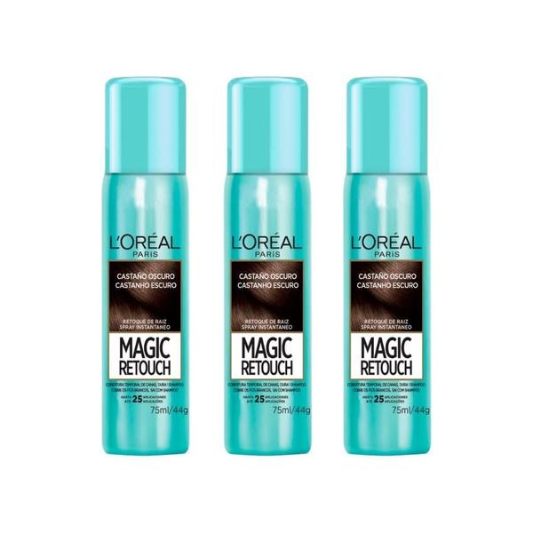 Imagem de Coloraçao Loreal Magic Retouch 75Ml Spray Castanh Escuro-3Un