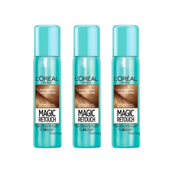 Imagem de Coloraçao Loreal Magic Retouch 75Ml Spray Louro Escuro - 3Un