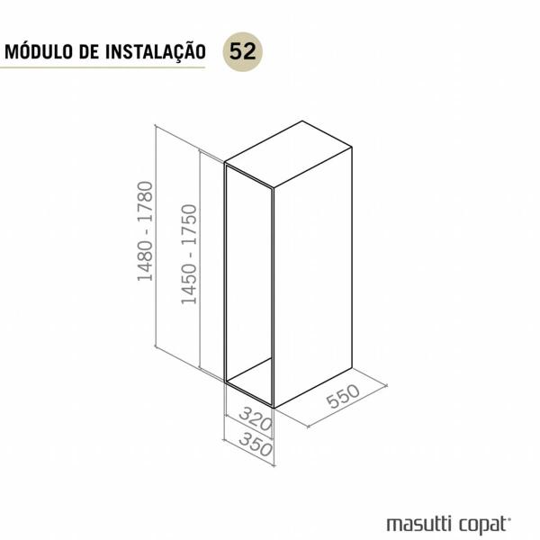 Imagem de Coluna Alta Deslizante Masutti 5 Bandejas 48x24x175cm Prateleira de Embutir Armário