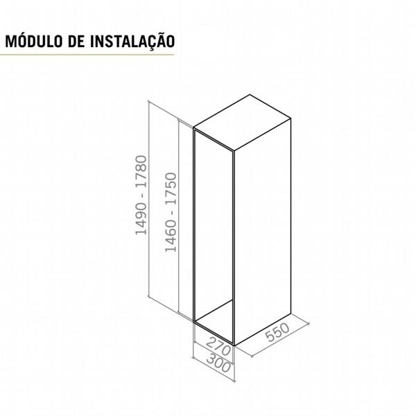 Imagem de Coluna Deslizante com 5 Cestos Aramados 41x25cm para Armário Masutti Copat em Aço Carbono