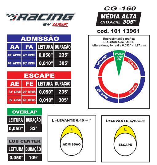 Imagem de Comando De Valvulas Bravo Racing Honda Bros 160 2015 2016