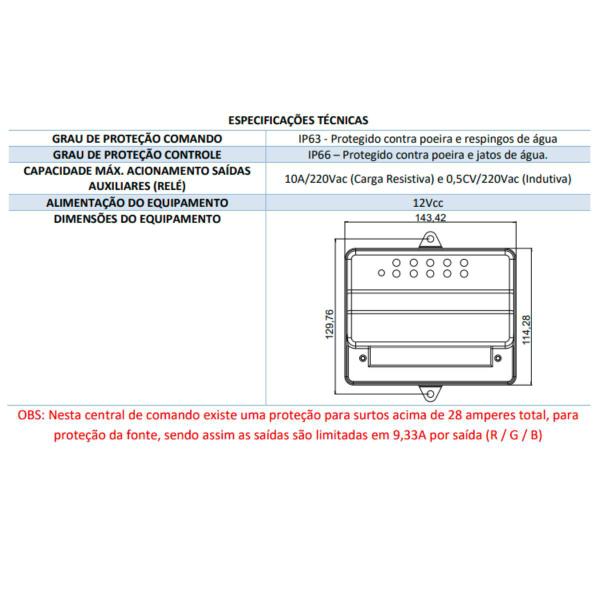 Imagem de Comando SMD Rítimico LED C/2 Auxiliares 30A BRUSTEC Piscina