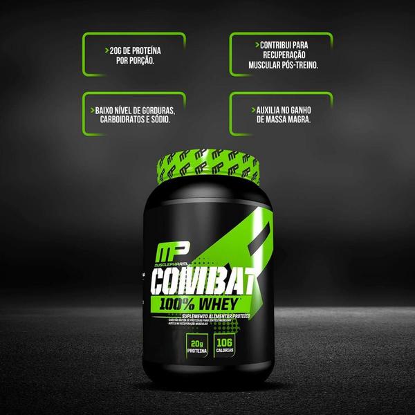 Imagem de Combat 100% Whey - (907g) - Morango - Muscle Pharm