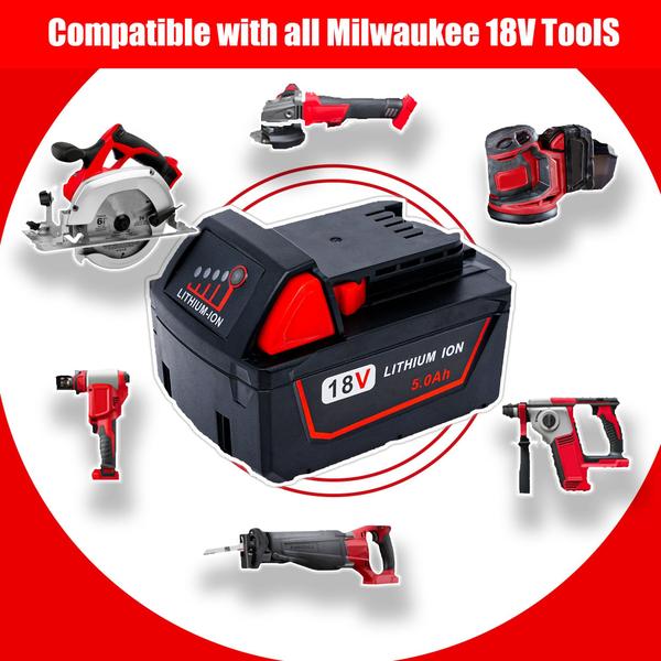 Imagem de Combinação de bateria e carregador Cruruakku Replace para Milwaukee M18