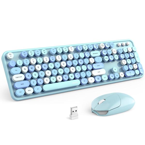 Imagem de Combinação de teclado e mouse MOFII Wireless Blue Retro Blue