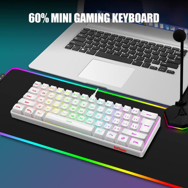 Imagem de Combinação de teclado e mouse para jogos RedThunder 60% RGB branco