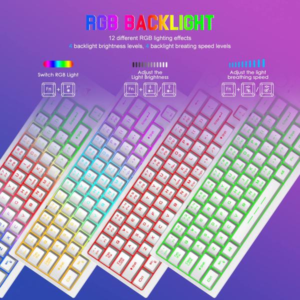 Imagem de Combinação de teclado e mouse para jogos sem fio LexoneLEC 3 em 1