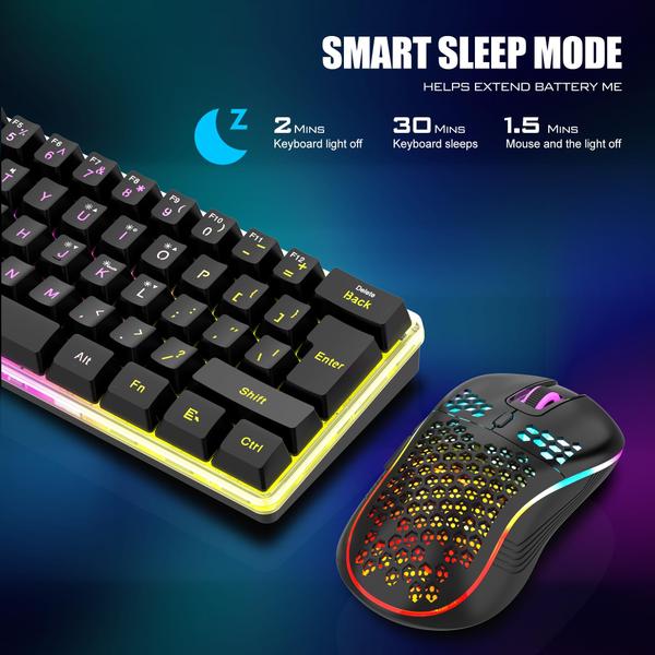 Imagem de Combinação de teclado e mouse para jogos sem fio RedThunder 60%