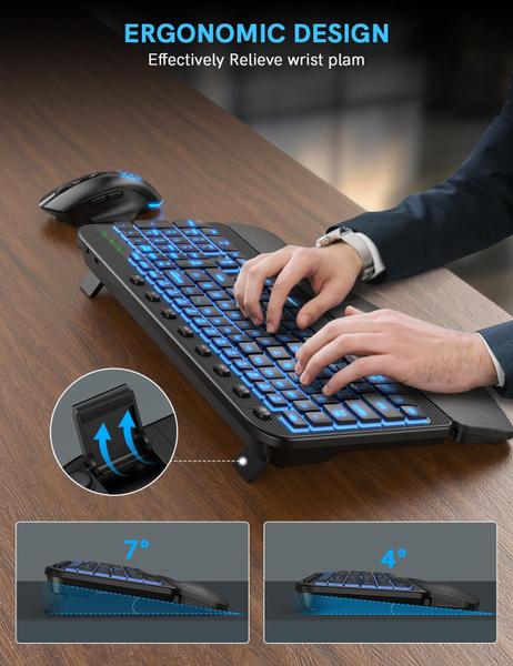 Imagem de Combinação de teclado e mouse SABLUTE Ergonomic Wireless