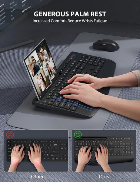 Imagem de Combinação de teclado e mouse sem fio Trueque de tamanho completo