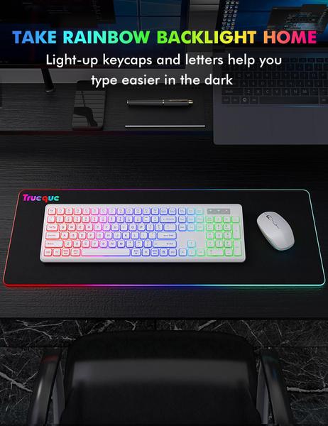 Imagem de Combinação de teclado e mouse sem fio Trueque RGB retroiluminado