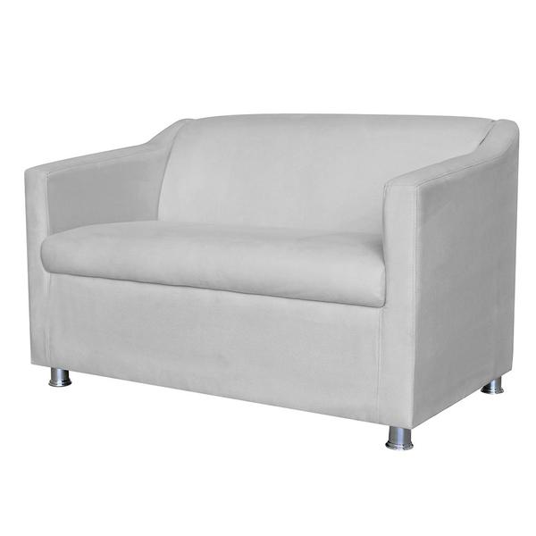 Imagem de Combo 01 Namoradeira mais 02 Poltrona Decorativa Tilla Pés Cromados Suede Branco - DS Estofados