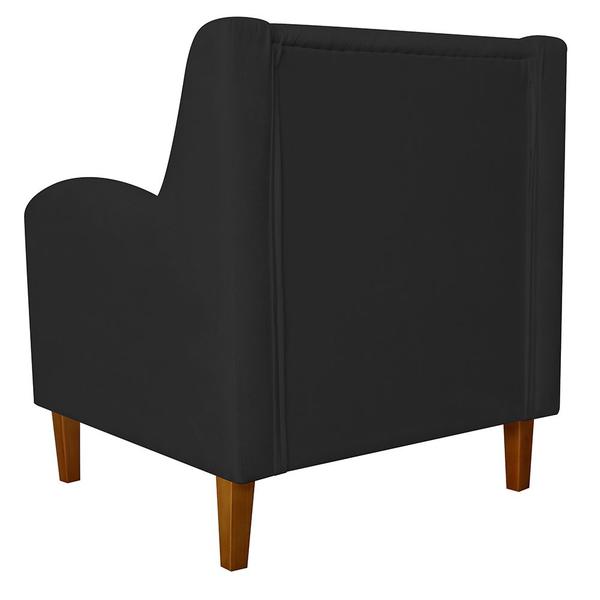 Imagem de Combo 02 Poltrona Decorativa Munique Pés Trapézio Suede Preto - DS Estofados