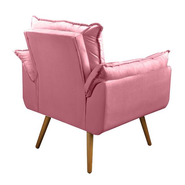 Imagem de Combo 02 Poltronas Cadeira Decorativa Sala de Estar Opala Pés Palito - Suede Rosa