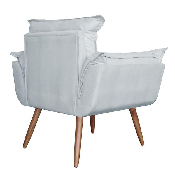 Imagem de Combo 02 Poltronas Decorativa Opalla Pés Palito Suede Branco - DS Estofados