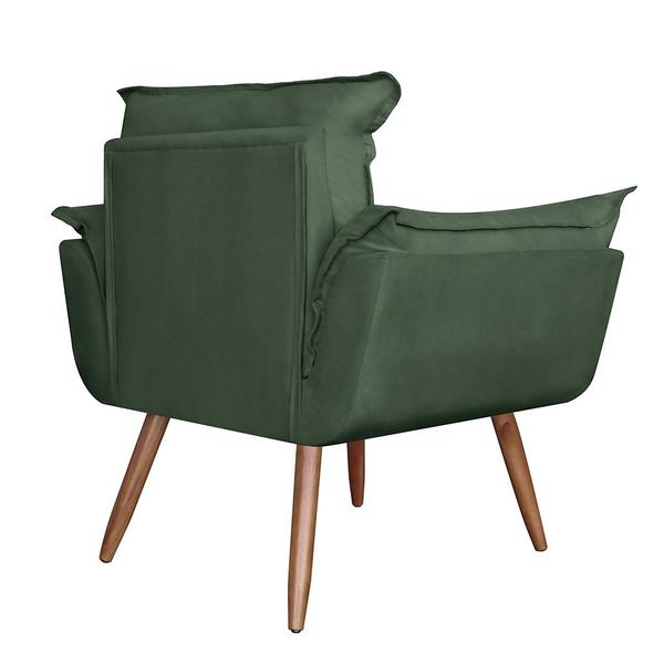 Imagem de Combo 02 Poltronas Decorativa Opalla Pés Palito Suede Verde - DS Estofados