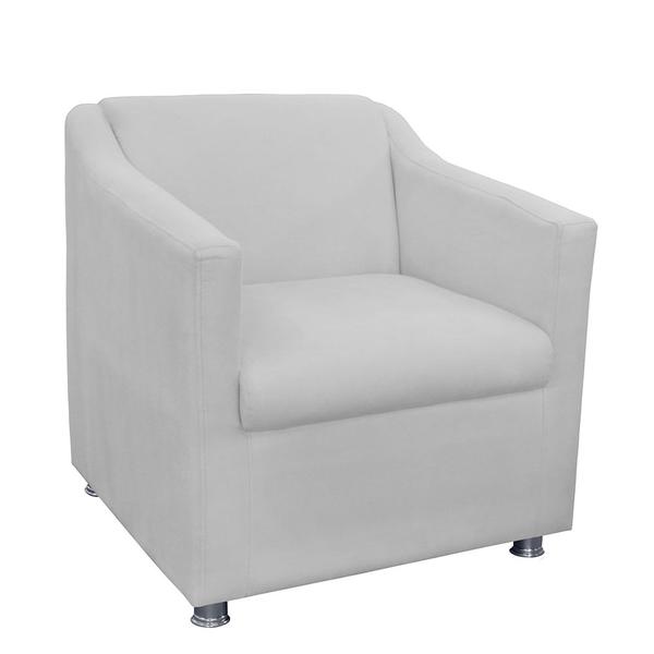 Imagem de Combo 02 Poltronas Decorativa Tilla Pés Cromados Suede Branco - DS Estofados