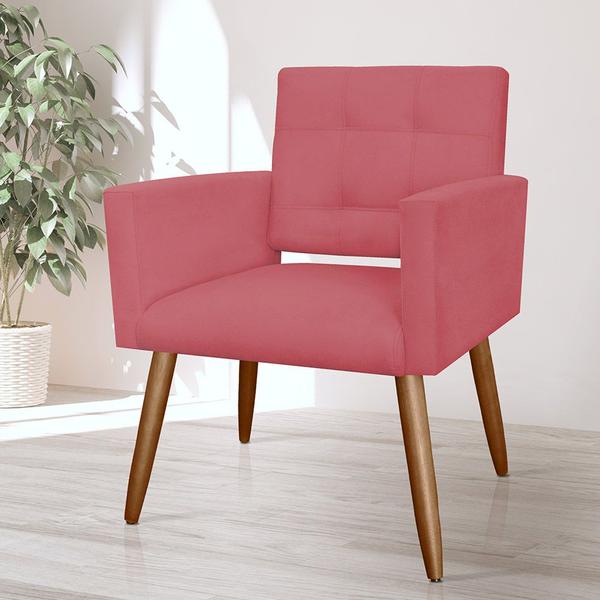 Imagem de Combo 02 Poltronas Decorativas Camila Pés Palito Suede Vermelho - DS Estofados