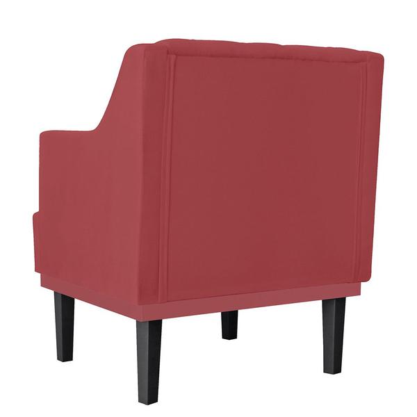 Imagem de Combo 02 Poltronas Decorativas Clássica Pés Trapézio Suede Vermelho - DS Estofados