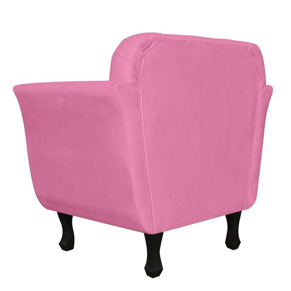 Imagem de Combo 02 Poltronas Decorativas Helena Pés Luís XV Suede Rosa - DS Estofados