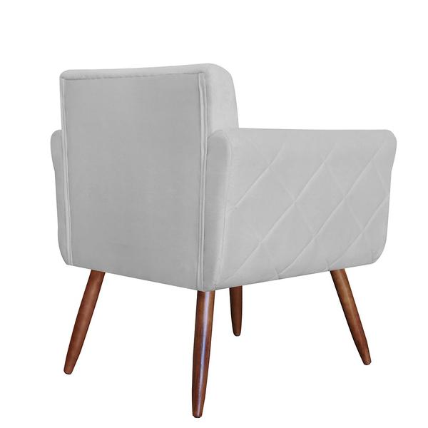 Imagem de Combo 02 Poltronas Decorativas Isabela em Tressê Pés Palito Suede Branco - DS Estofados