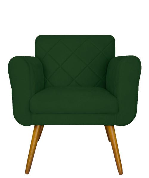 Imagem de Combo 02 Poltronas Estofadas Decorativas Para Quarto Closet Isabella Suede Verde - DL DECOR