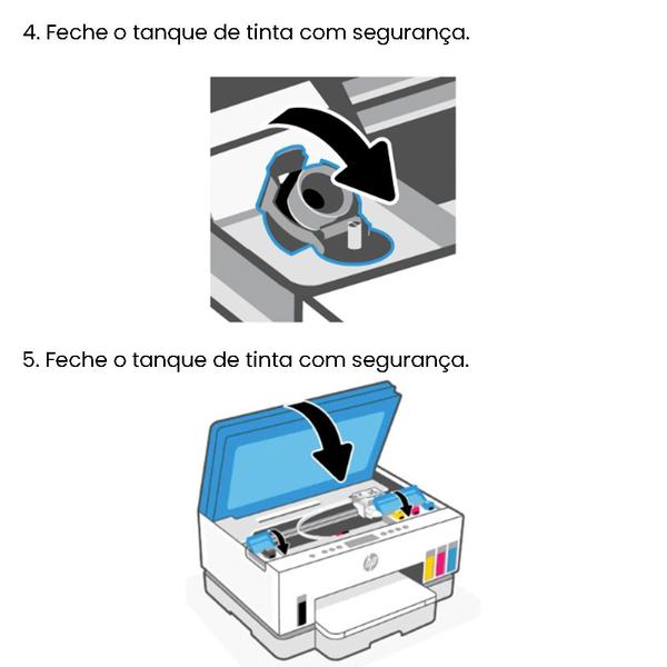 Imagem de combo 04 Frascos de Tinta GT53 Preto + GT52 Amarelo + GT52 Ciano + GT52 Magenta para tank 5800, 5810, 5820, 310, 350, 410, 450, 510, 550, 610