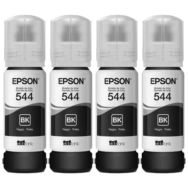 Combo 04 Refil de Tintas Preto T544 Para L3250 - Eps0n Imagem de Combo 04 Refil de Tintas Preto T544 Para L3250