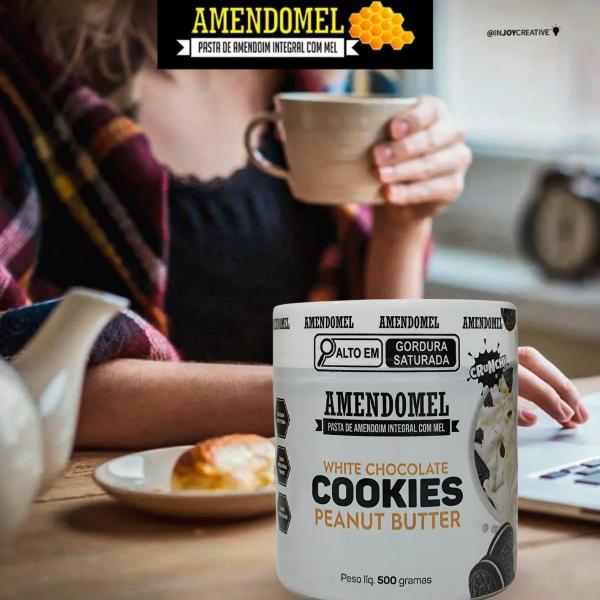 Imagem de Combo 1 Pasta Cookies 500g  + 1 Pasta Avelã  500g  Amendomel