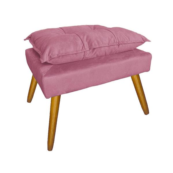 Imagem de Combo 1 Poltrona e 1 Puff Para Recepção Consultório Clínica Apolo Suede Rosa Barbie - LM DECOR