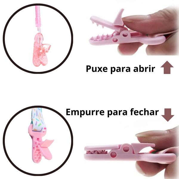 Combo 1 Prendedor De Chupeta Estampado E 1 Mola Pietra Baby Imagem de Combo 1 Prendedor De Chupeta Estampado E 1 Mola Pietra Baby