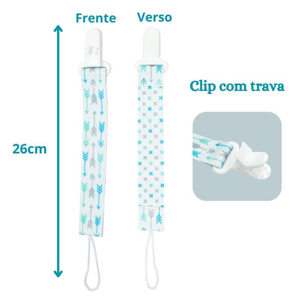 Imagem de Combo 1 Prendedor De Chupeta Estampado E 1 Mola Pietra Baby