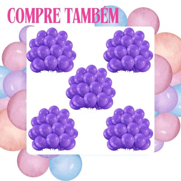 Imagem de Combo 10 Balão Roxo Liso Festa Decoração 7 C/50 FestBall