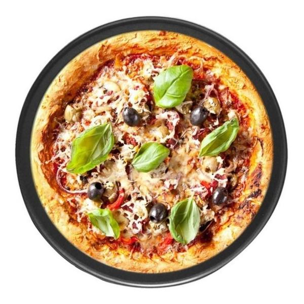 Imagem de Combo 10 Formas De Pizza Assadeira Antiaderente Bandeja