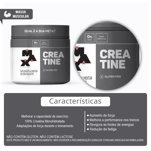 Imagem de Combo 100% Whey 900g, Creatina Monohidratada 150g e Multivitaminico 90 Cápsulas - Max Titanium