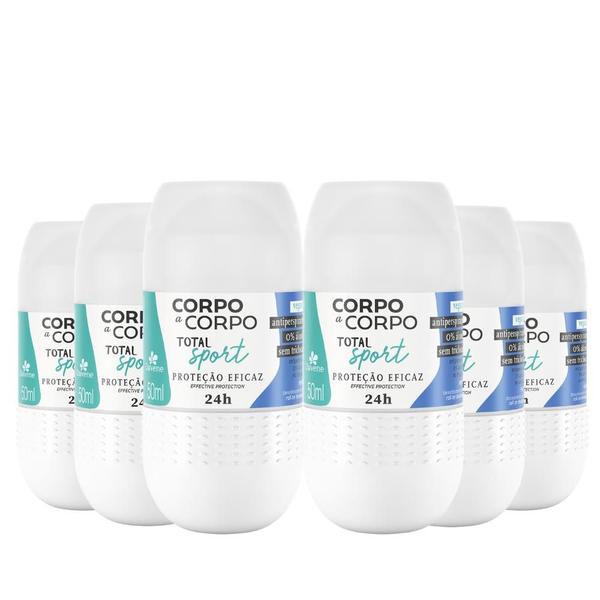 Imagem de Combo 10016 (6 x Desodorante Antiperspirante Roll On Total Corpo a Corpo Sport 50ml)