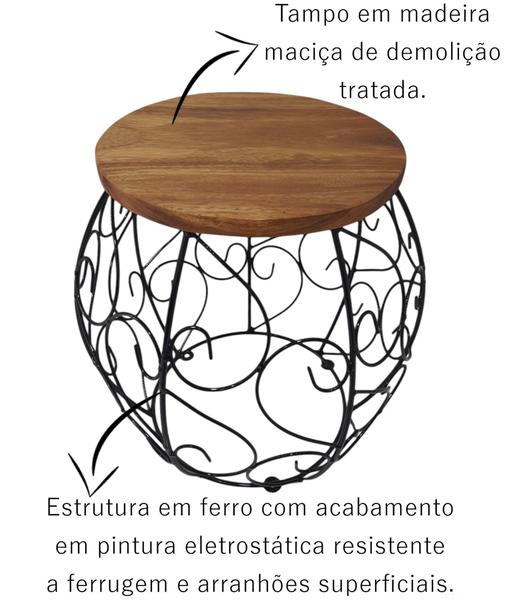Combo 2 barris rústicos em ferro e madeira 35cm de diâmetro - GS Artesanatos Imagem de Combo 2 barris rústicos em ferro e madeira 35cm de diâmetro