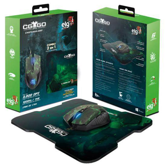 Imagem de Combo 2 em 1  Mouse 6 botões  e Mouse Pad 3.200PI LED 4 COR Cs Go