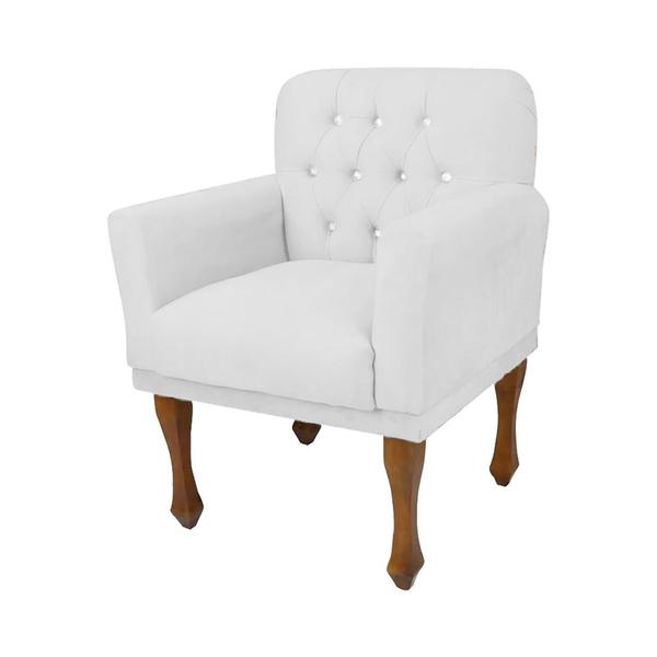 Imagem de Combo 2 Poltrona Cadeira Decorativa Sala de Comercial Anitta Suede Branco DL Decor