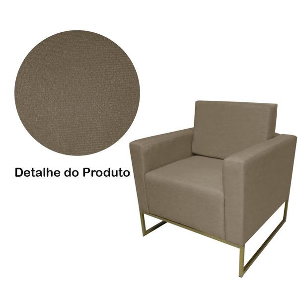 Imagem de Combo 2 Poltronas Decorativa Com Base de Ferro Para Escritório Grazi Suede Cappuccino - DL DECOR