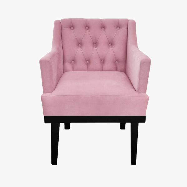 Imagem de Combo 2 Poltronas Decorativa Em Capitonê Para Sala de Recepção Classica Suede Rosa Claro LM DECOR