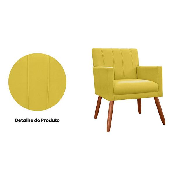 Imagem de Combo 2 Poltronas Decorativa Para Consultório Escritório Cecília Corano Amarelo - DL DECOR