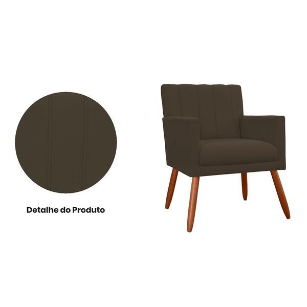 Imagem de Combo 2 Poltronas Decorativa Para Consultório Escritório Cecília Corano Marrom - DL DECOR