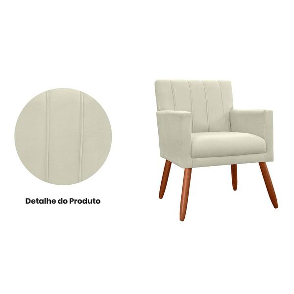 Imagem de Combo 2 Poltronas Decorativa Para Consultório Escritório Cecília Suede Bege - DL DECOR