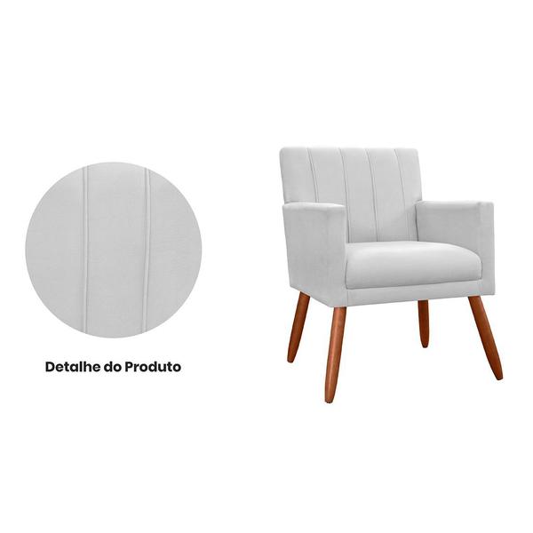 Imagem de Combo 2 Poltronas Decorativa Para Consultório Escritório Cecília Suede Branco - DL DECOR