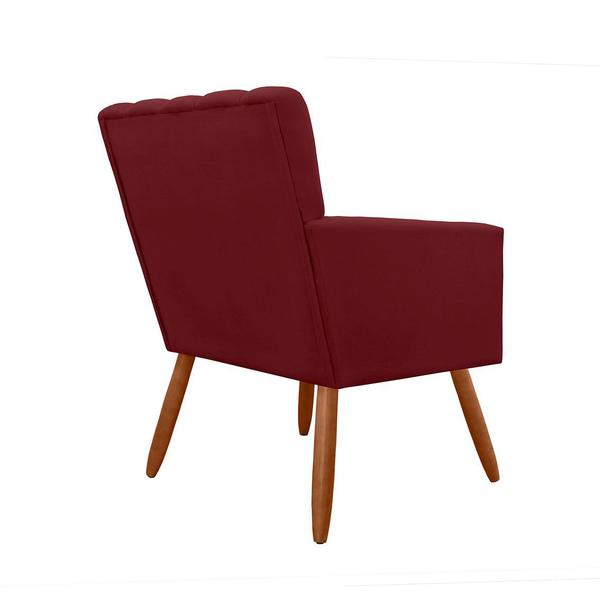 Imagem de Combo 2 Poltronas Decorativa Para Consultório Escritório Cecília Suede Vermelho Bordo - DL DECOR